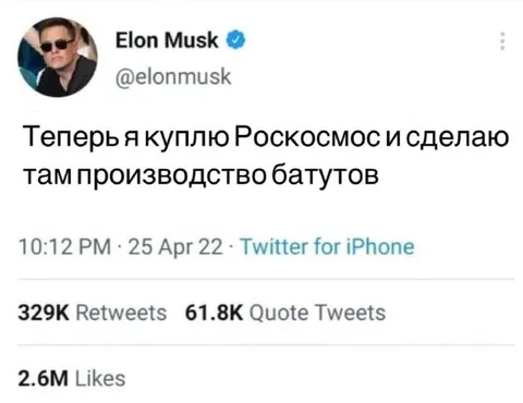 Маск купит Роскосмос ради батутов
