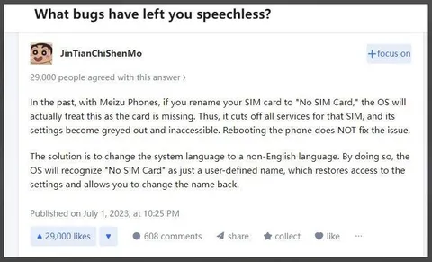 Meizu No SIM Card Bug