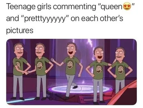 Teenage Girls Commenting Queen