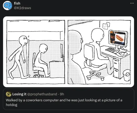 Looking at a Hotdog Picture