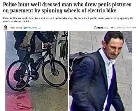 Well-Dressed Bike Graffiti Suspect