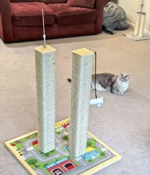 Cat Towers Over the Town