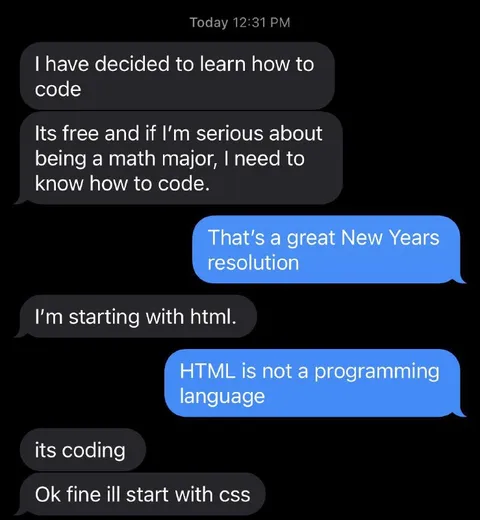 HTML Is Not Programming