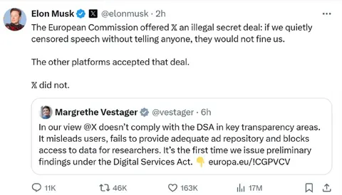 Elon Musk Rejects Secret Deal