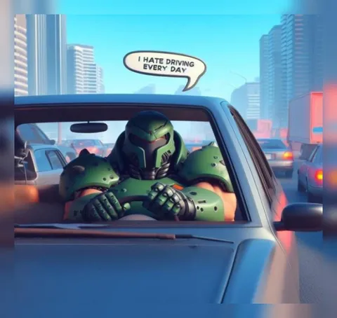 Doom Slayer Hates Driving