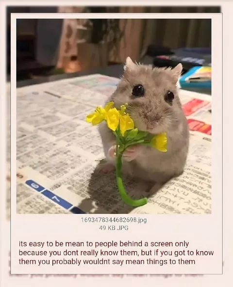 Hamster With Flowers
