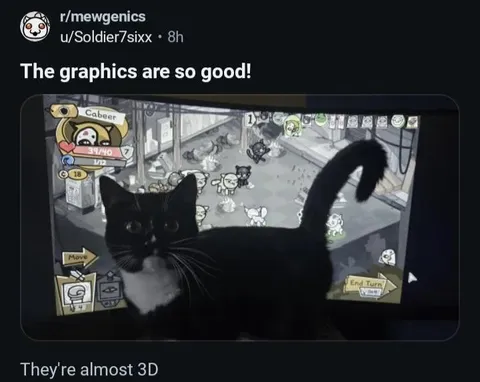 Cat Makes Graphics Look 3D