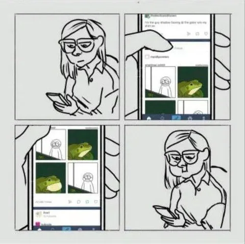 Woman Scrolls Back to the Frog
