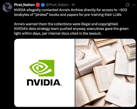 NVIDIA Pirated Books Training Data