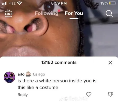 White Person Costume Comment