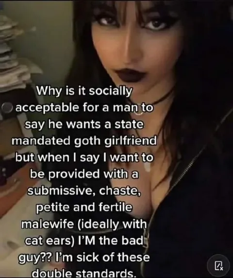 Goth Girlfriend Double Standards