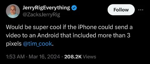 iPhone Sends Three Pixels
