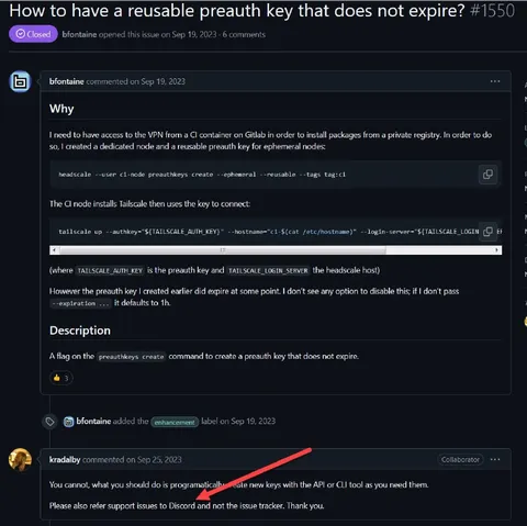 Reusable preauth key that never expires