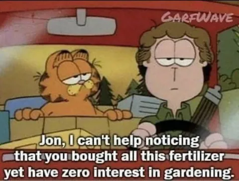 Garfield Questions the Fertilizer Purchase