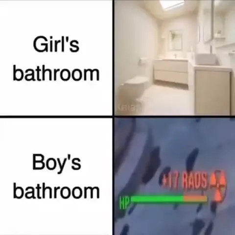 Girls' Bathroom vs Boys' Bathroom