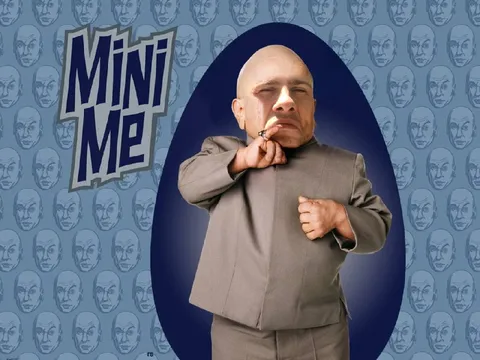 Mini Me posing dramatically