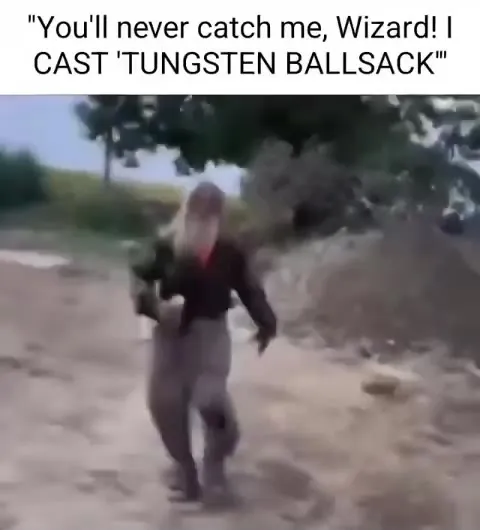 Wizard Casts Tungsten Ballsack