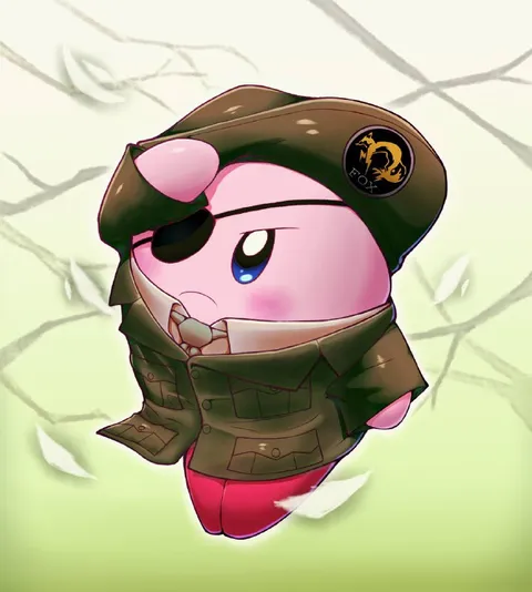 Kirby in Military Uniform