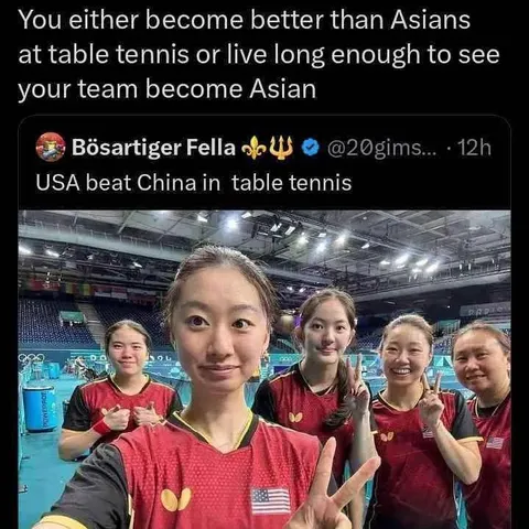 USA Beats China at Table Tennis