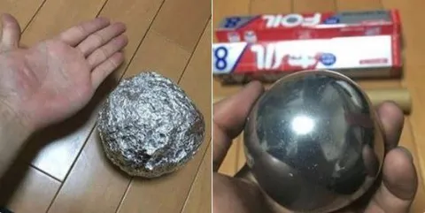 Фольга превращается в шар