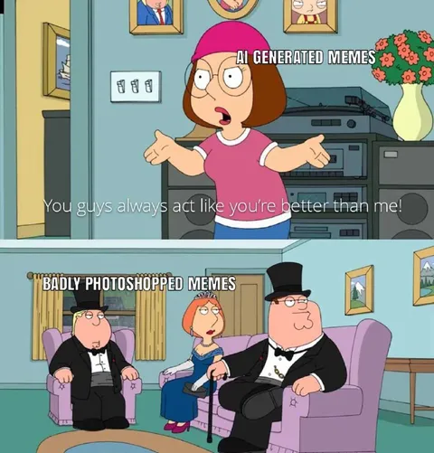 AI-Generated Memes vs Badly Photoshopped Memes