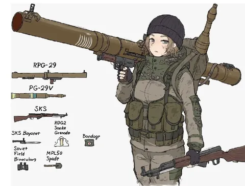 Overloaded Soviet Soldier