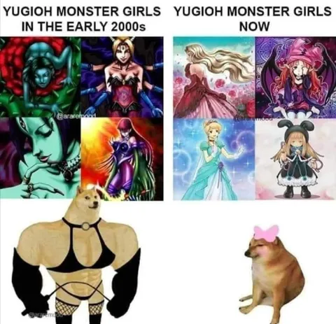 Yu-Gi-Oh Monster Girls Then and Now