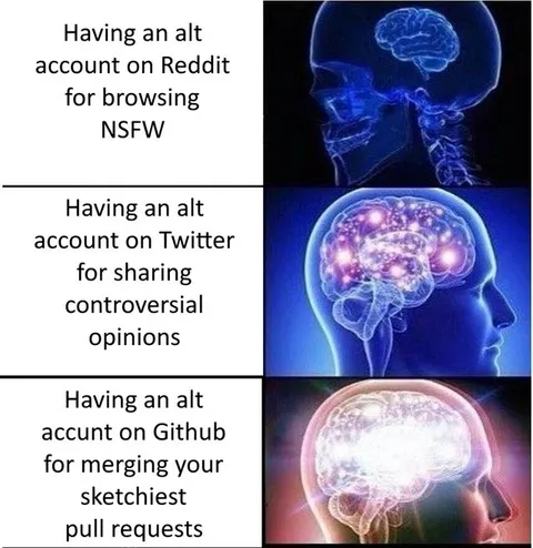 Alt Account Expanding Brain