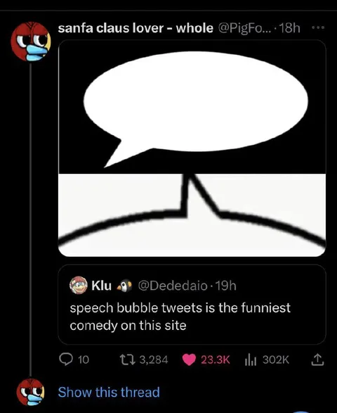 Speech Bubble Tweets Are Comedy