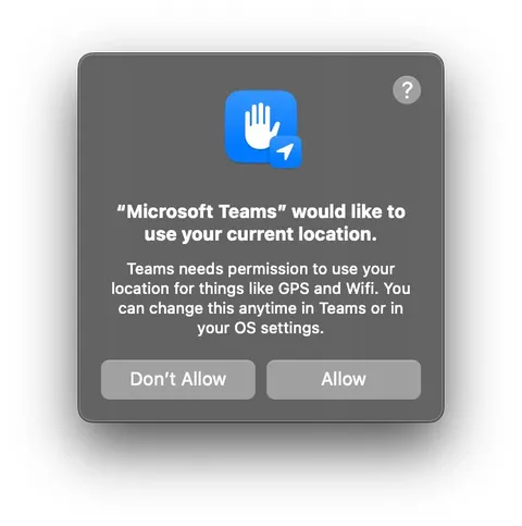 Microsoft Teams Location Permission