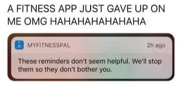 Fitness App Gives Up