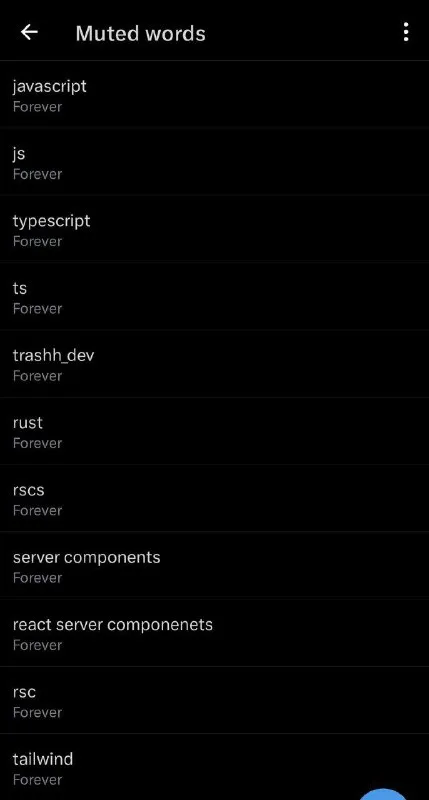 Forever Muted Developer Words