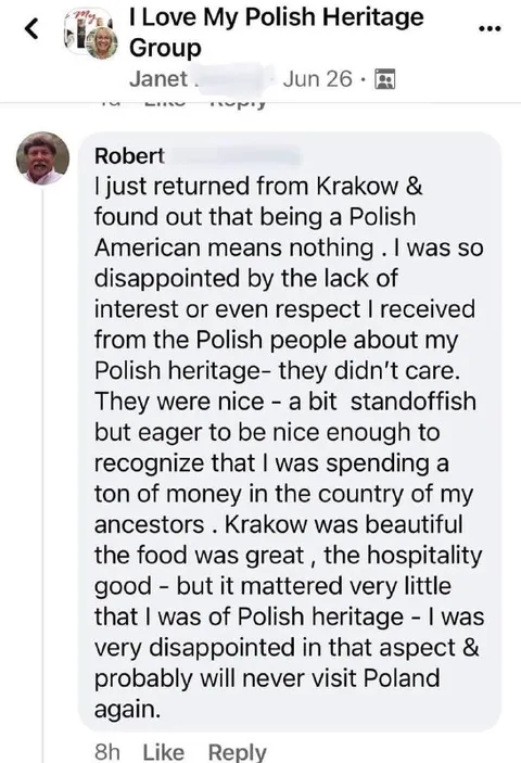 Disappointed Polish American Heritage