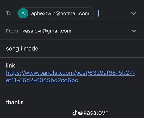 Aphex Twin Song Submission Email