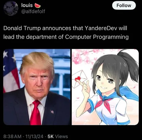 Trump Appoints YandereDev