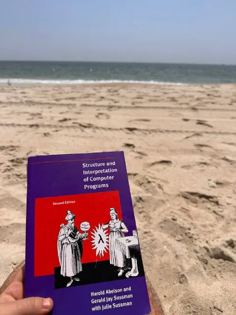 Computer Science Textbook at the Beach