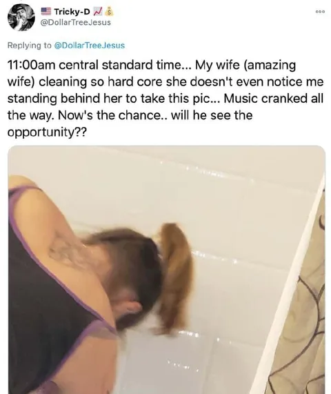 Wife Cleaning Without Noticing