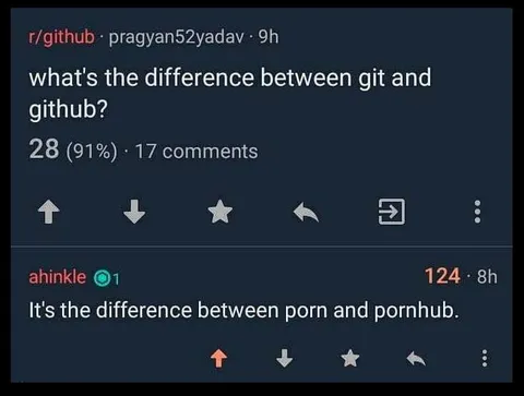 Git Versus GitHub Joke