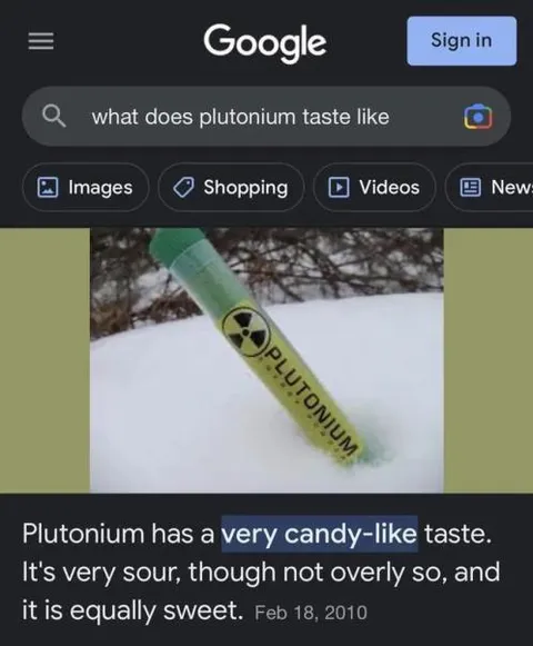 What Does Plutonium Taste Like