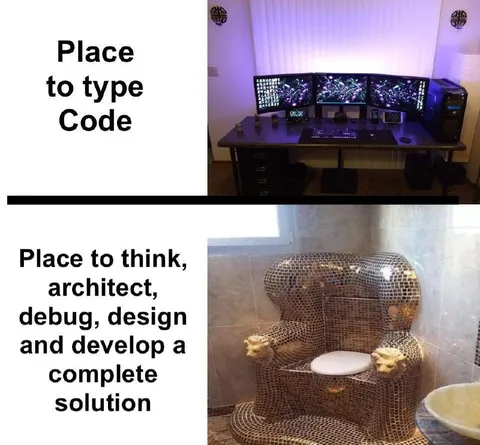 Place to Type Code vs Think