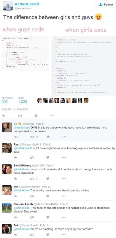 The Difference Between Girls and Guys Coding