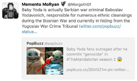 Baby Yoda Serbian War Criminal