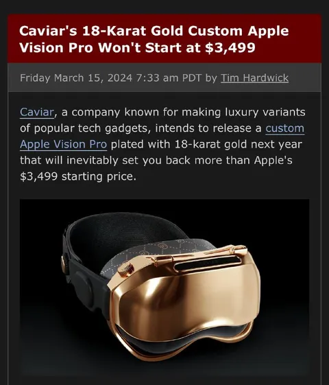 Gold Apple Vision Pro Won't Start