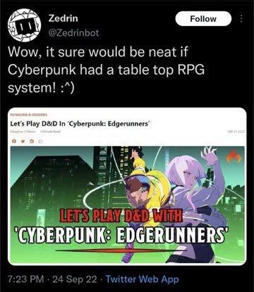 Cyberpunk Gets a Tabletop RPG
