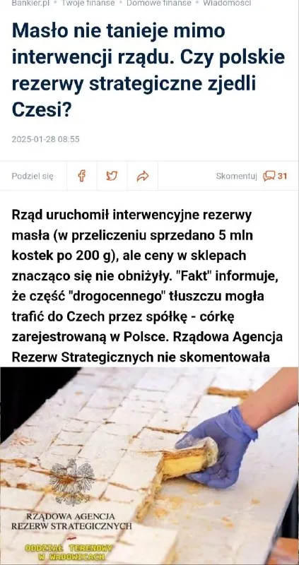 Strategiczne rezerwy masła