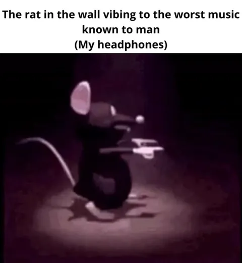 Rat Vibing to Terrible Music
