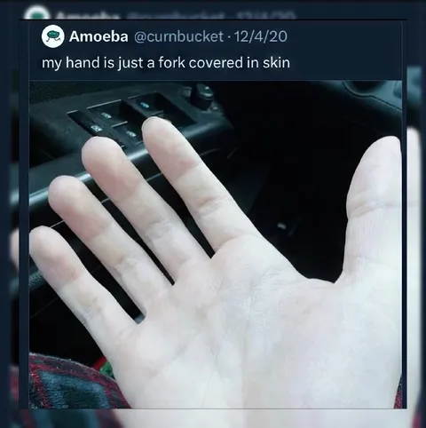 Hand Is a Fork Covered in Skin