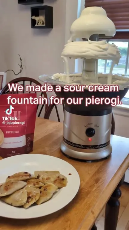 Sour Cream Fountain for Pierogi