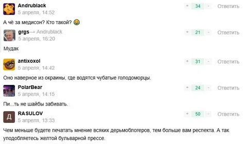 Комментарии о медальоне и блогерах