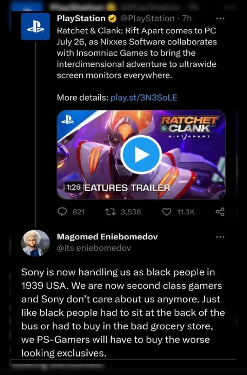 Sony Treats Black Gamers Like 1939